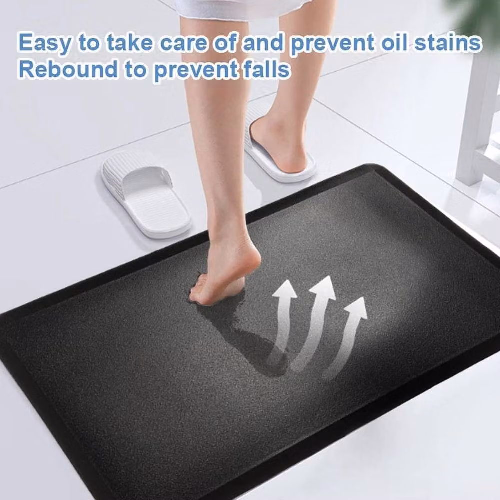 NESTLUNE Waterproof Anti Fatigue Mat, Non Slip PVC Standing Rug, Black, W: 100 cm, L: 1000 cm – 3