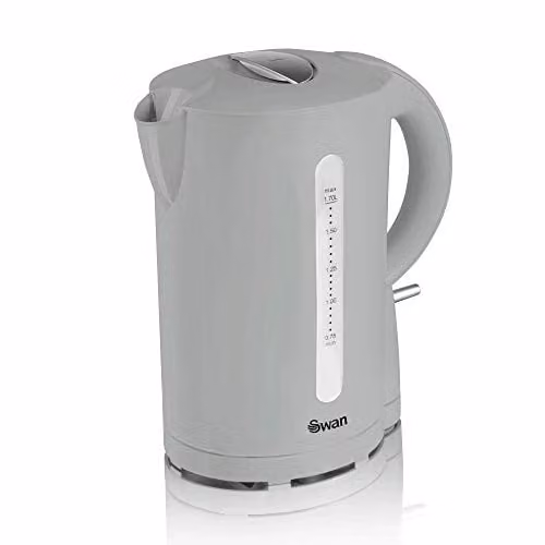 Swan 1.7L Jug Kettle in Grey with 2200W Rapid Boil and Auto Shut-Off