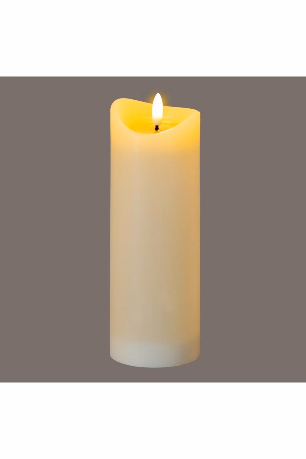 KDMD Luxe Collection Natural Glow Cream Melted LED Pillar Candle, Beige, H x W x D: 20.32 x 7.0 x 7.0 cm – 2