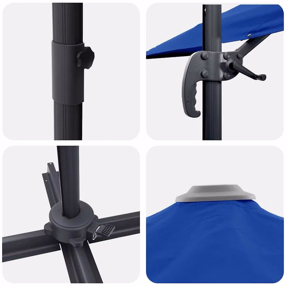 Berkfield Home Modern Azure Blue Cantilever Garden Umbrella with Polyester Canopy – 4