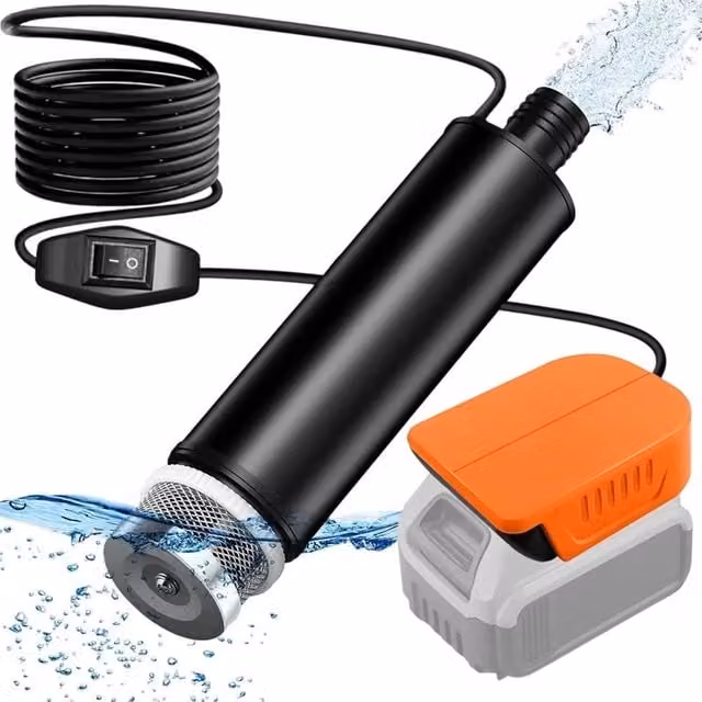 Nordara Black Cordless Submersible Oil and Water Transfer Pump for Dewalt 18V 20V