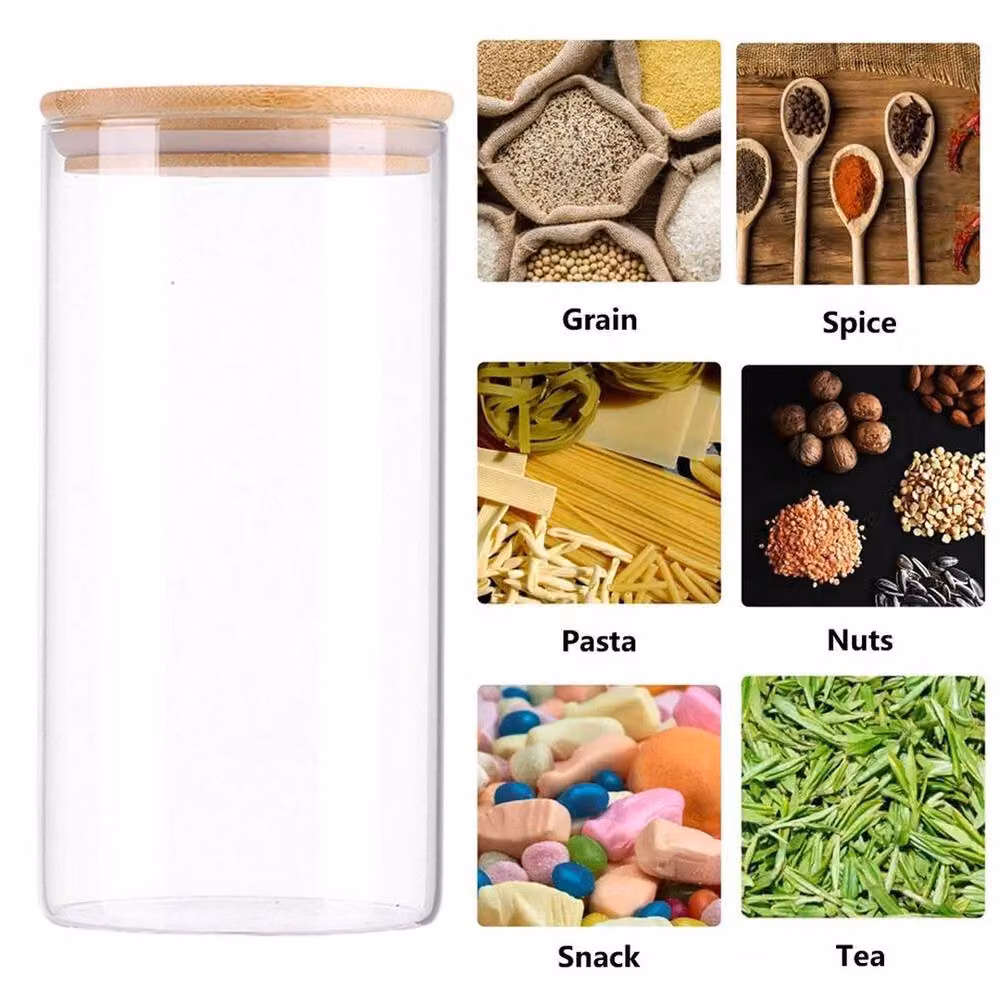 NESTLUNE Set of 4 Glass Dry Food Storage Canisters for Pasta and Spaghetti, Transparent, H 100 cm x W 15 cm – 2