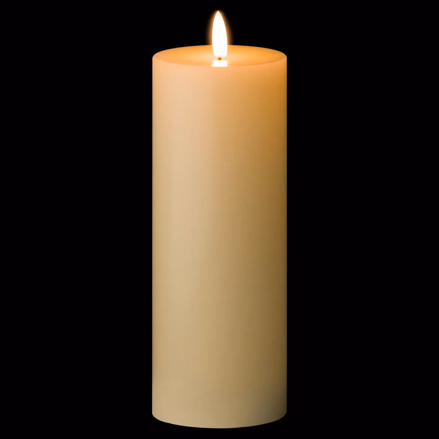 Love Lace Natural Glow Ivory LED Pillar Candle Set with Flicker Effect and Timer – 2