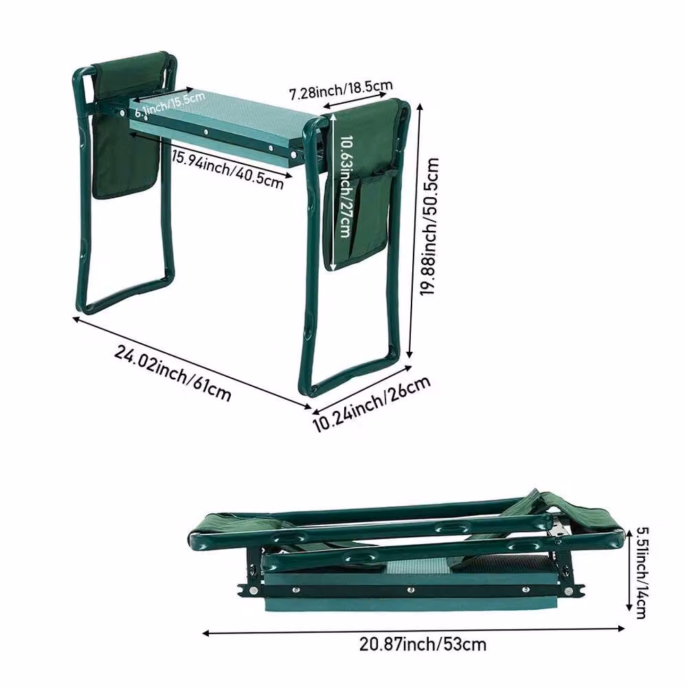 KORVIXA 3-in-1 Garden Kneeler Seat in Green – 2