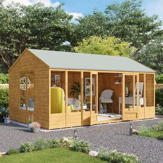 BillyOh Petra Tongue and Groove Reverse Apex Summerhouse in Brown