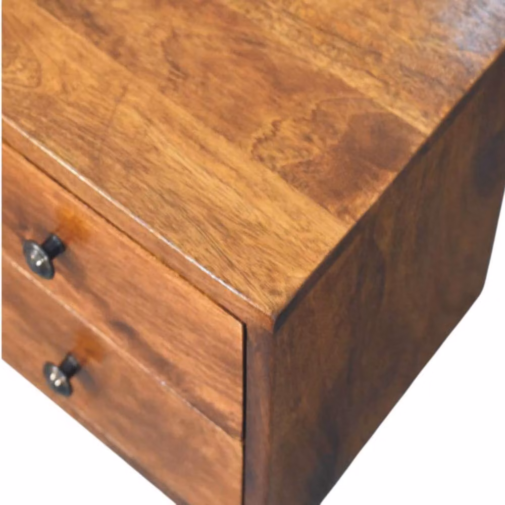 Wyld Haus Solis 2 Drawer Mango Wood Wall Mounted Nightstand in Brown, W/D/H: 60 x 25 x 30 cm – 5