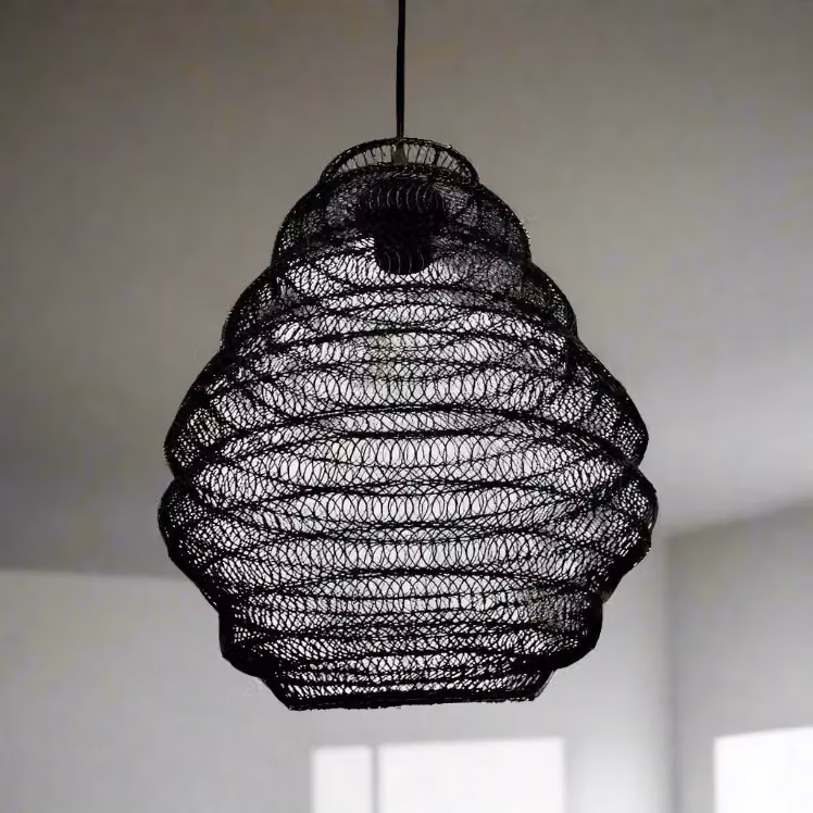 CGC Lighting Casablanca Moroccan Metal Mesh Ceiling Pendant Light, Black – 2