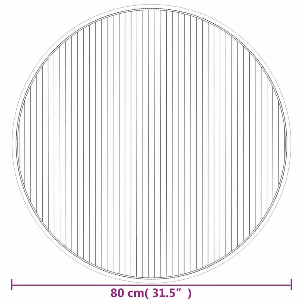 Berkfield Home Round Bamboo Rug in Dark Brown, Diameter: 80 cm – 5