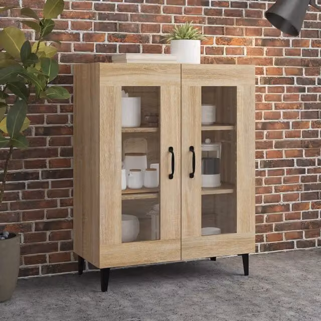 Berkfield Home Sonoma Oak Sideboard in Brown, W/D/H: 69.5 x 34 x 90 cm
