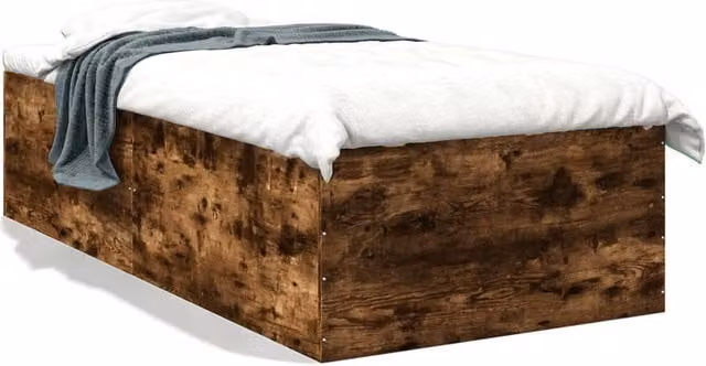 Berkfield Home Single Bed Frame in Smoked Oak Brown, W/D/H: 90 x 190 cm – 1