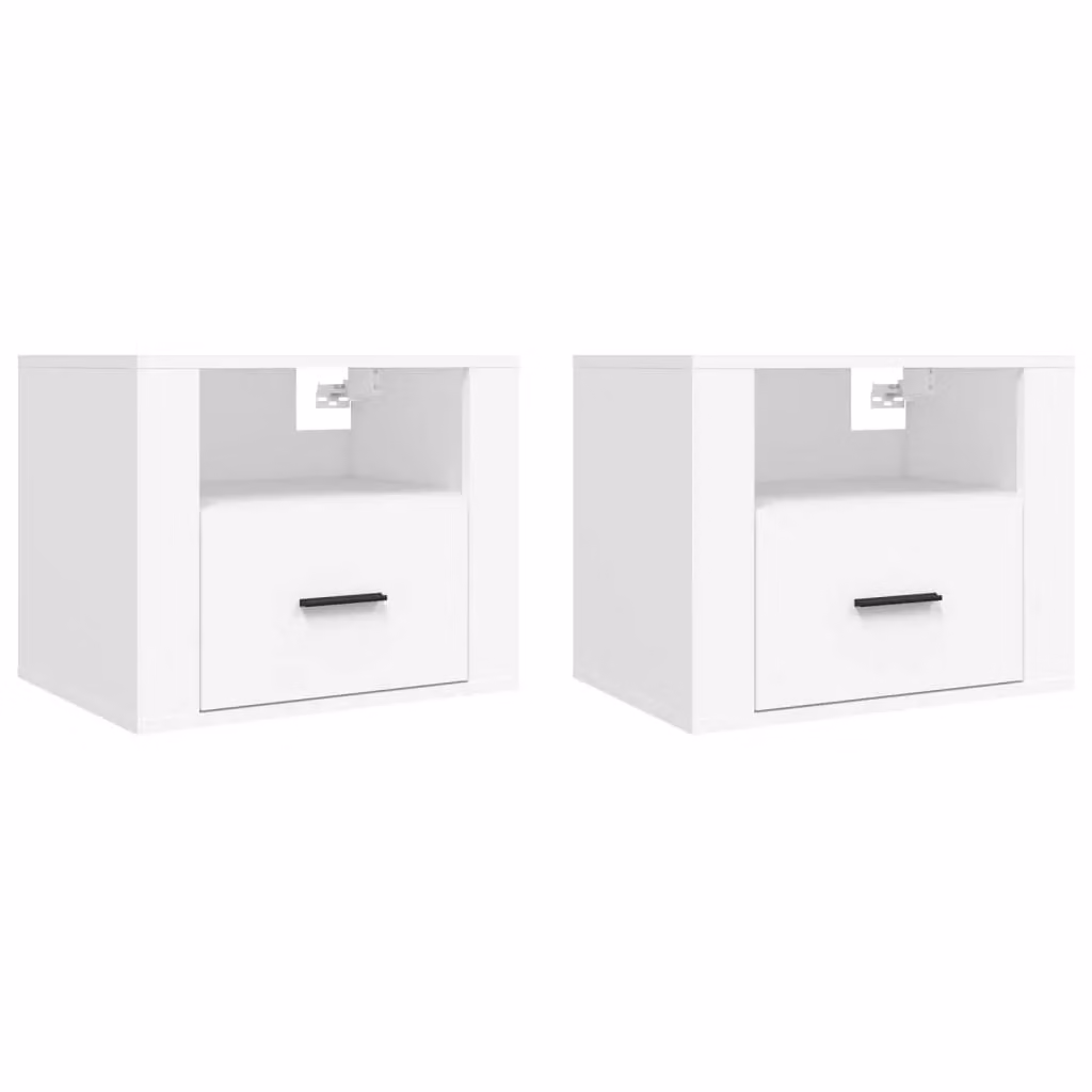 Berkfield Home Wall-mounted Bedside Cabinets, 2 Piece Set, White, W: 50 cm, D: 36 cm, H: 40 cm – 2