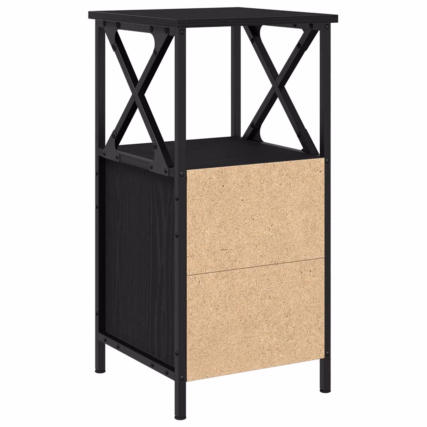 Berkfield Home Set of 2 Black Oak Nightstands, W/D/H: 34 x 35.5 x 70 cm – 4