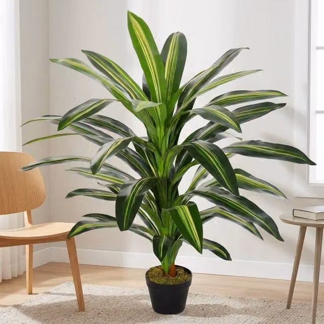 STILVORA Artificial Dracaena Tree in Green, Height: 110 cm – 1
