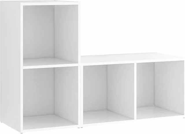 Berkfield Home Set of 2 White Matt MDF TV Cabinets, W/D/H: 72 x 35 x 36.5 cm – 1