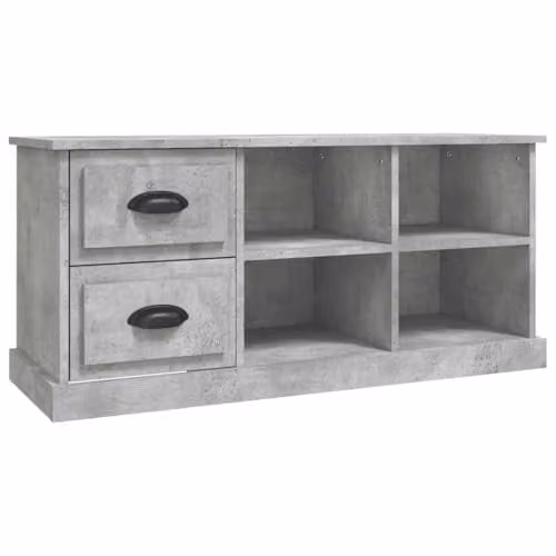 vidaXL Modern TV Cabinet and Media Unit in Concrete Grey Engineered Wood