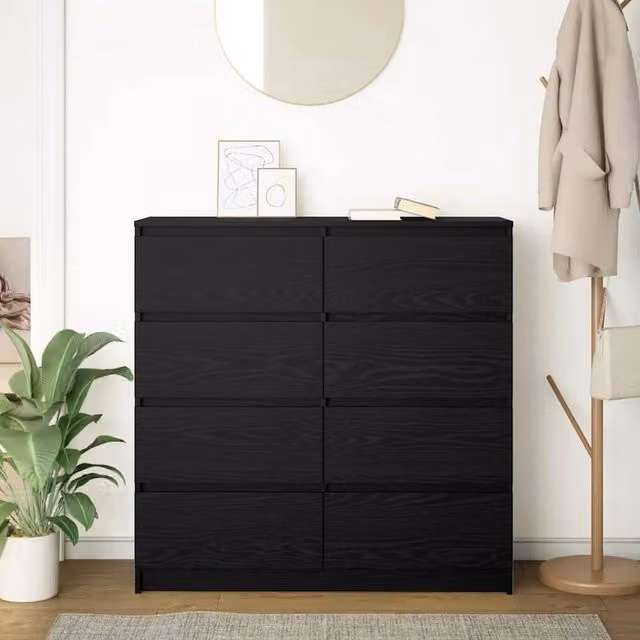Berkfield Home Black Oak Sideboard, W/D/H: 100 x 35 x 99 cm – 1