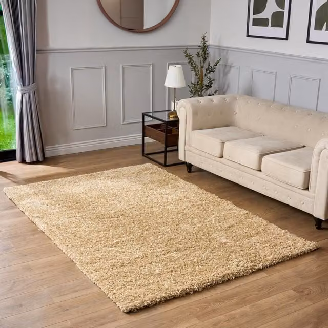 Bravich California Shaggy Rug, Beige and Multicolour, W: 170 cm, D: 120 cm