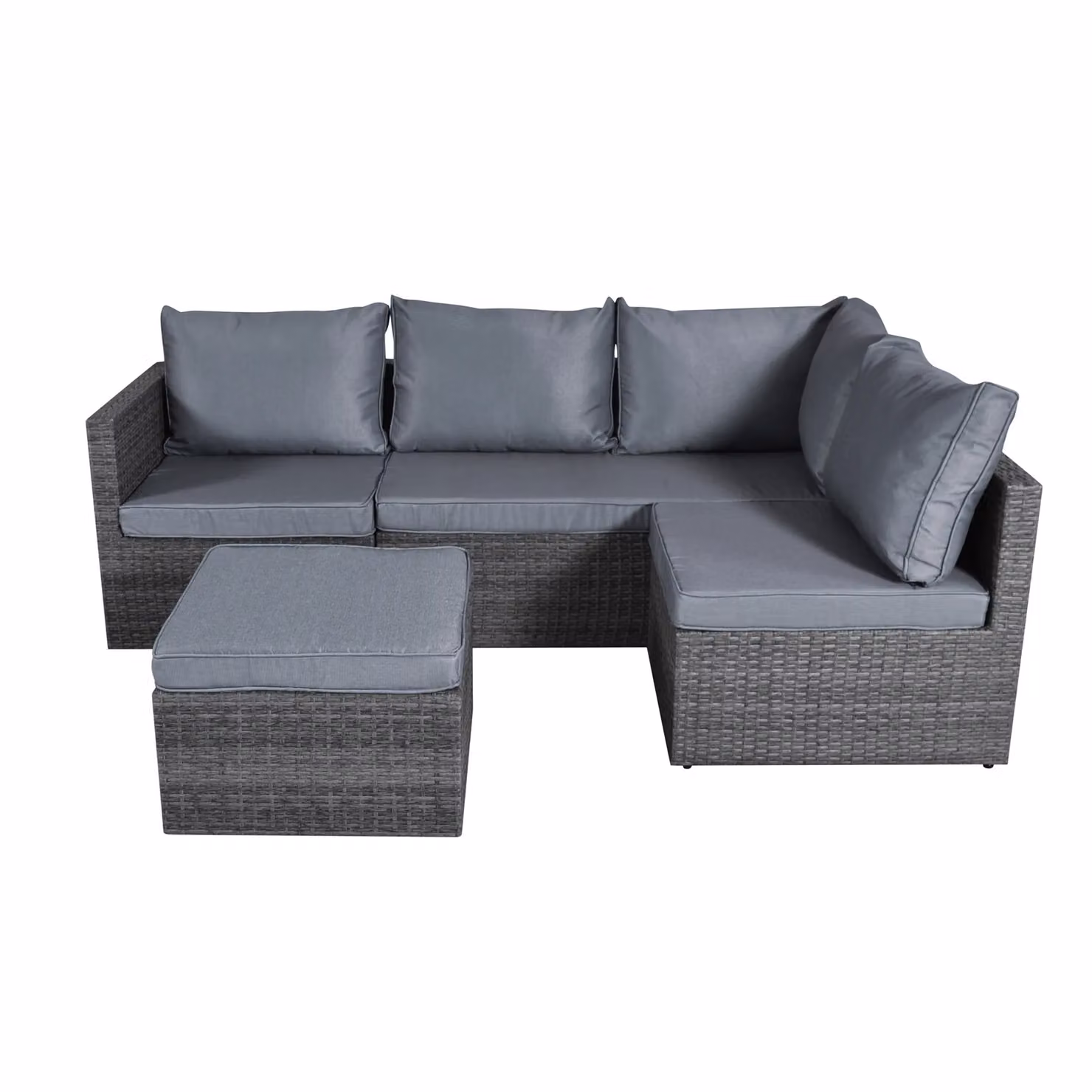 Bravich LTD 6 Seater Grey Rattan Corner Sofa and Footstool Garden Furniture Set – 2