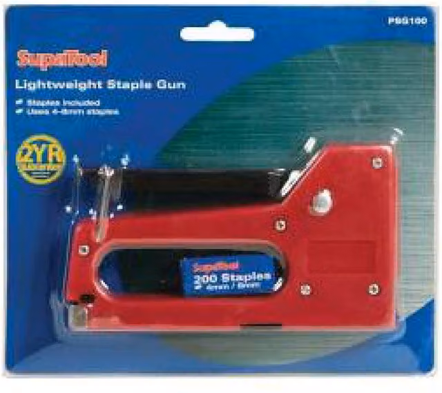 SupaTool Lightweight Staple Gun in Red and Silver