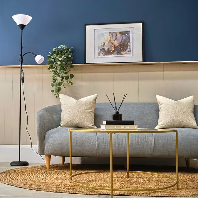 Mozz Mother and Child Adjustable Floor Lamp in Black