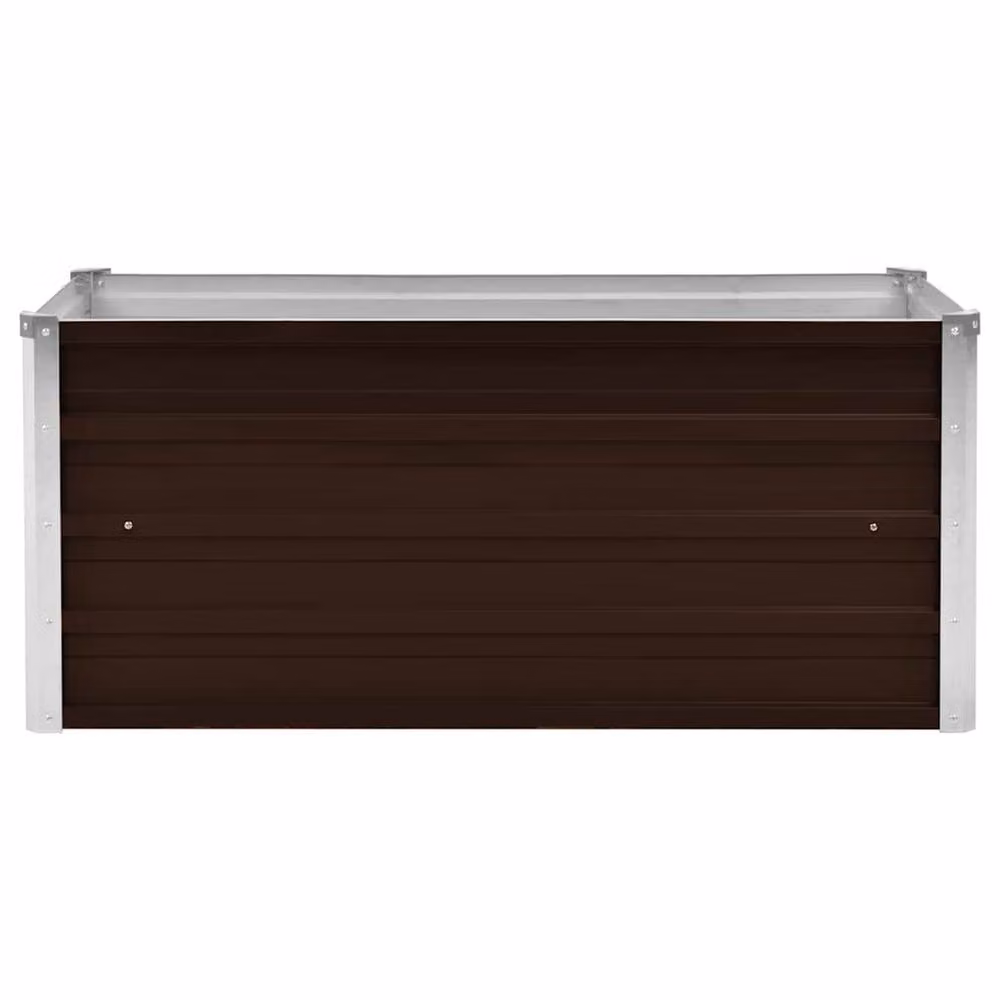 Berkfield Home Garden Brown Galvanised Steel Raised Bed W/D/H: 100 x 40 x 45 cm – 3