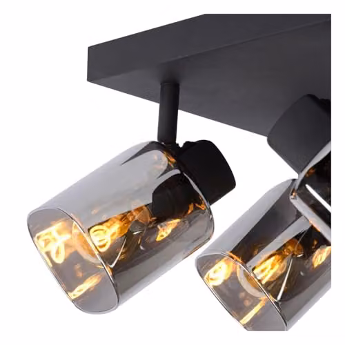 Lucide Alion Dimmable Modern Ceiling Spotlight in Black with 4 x E14 Sockets – 4