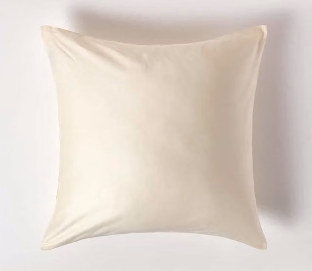 Homescapes Mako Sateen Combed Cotton Continental Pillowcase, 400 TC, W: 60 cm, D: 60 cm, Beige