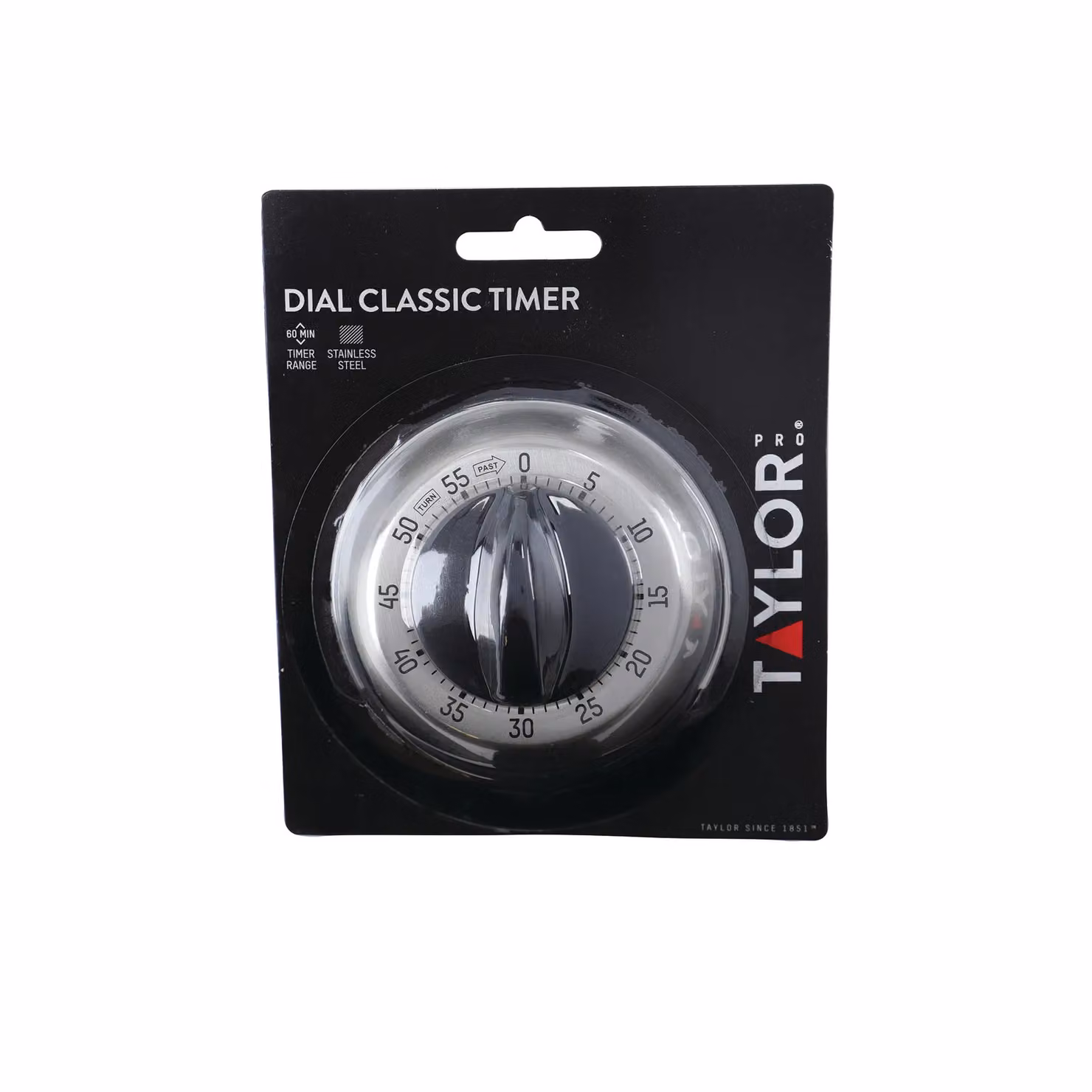 Taylor Pro Stainless Steel Wind Up Kitchen Timer, Grey, Diameter: 9.5 cm – 4