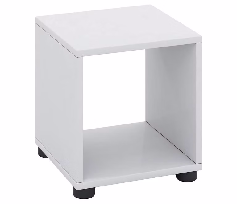 VCM Benas-1 White Glossy Wooden Cube Wall-Mounted Hanging Shelf W/D/H: 34.0 x 31.0 x 30.0 cm