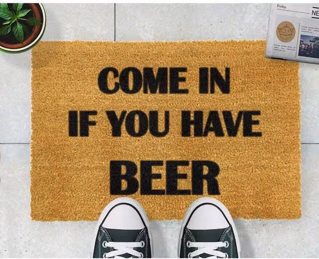 Artsy Mats Come In If You Have Doormat, Brown, Coir and Natural Rubber, Non-Slip and Weatherproof
