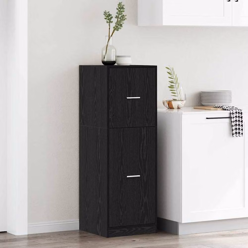 Berkfield Home Modern Apothecary Cabinet in Black Oak, W/D/H: 40 x 41 x 118 cm – 2
