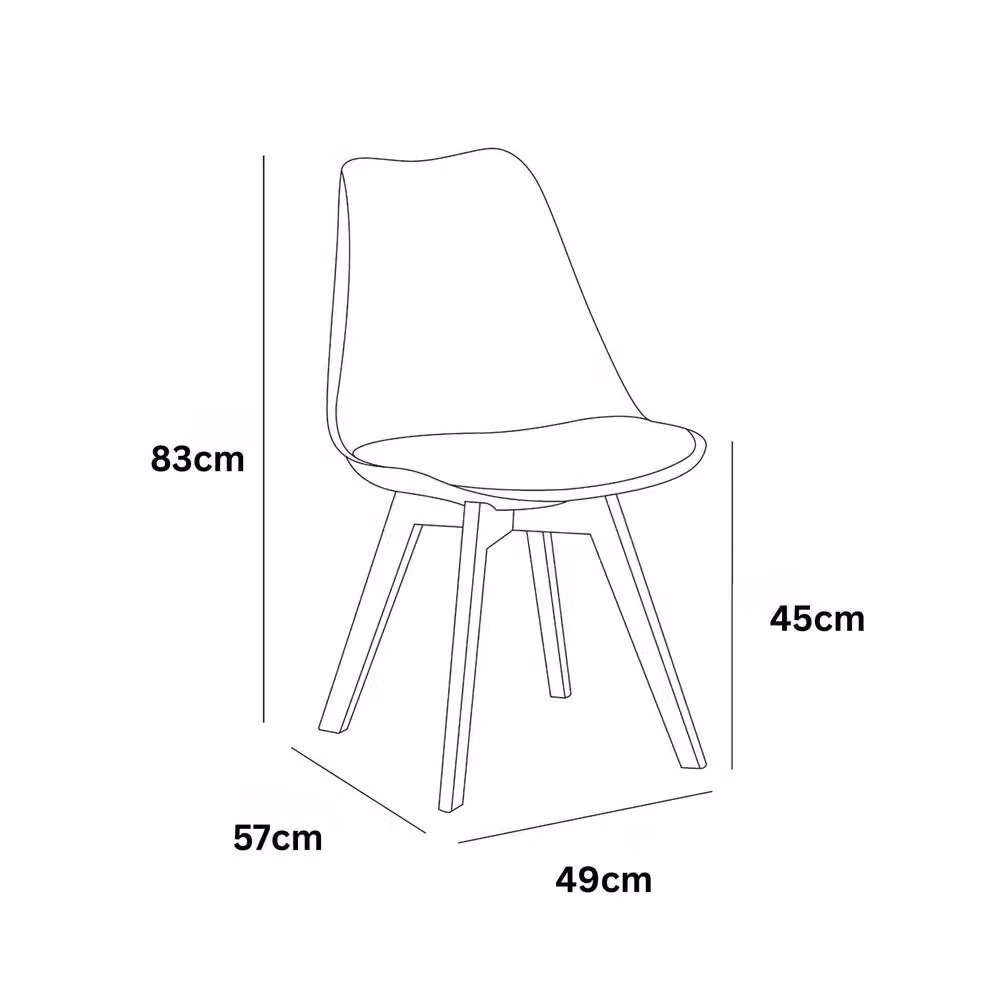 KOSY KOALA Modern Dining Set with Rectangular Wood Table and 4 Grey Faux Leather Padded Plastic Chairs – 2