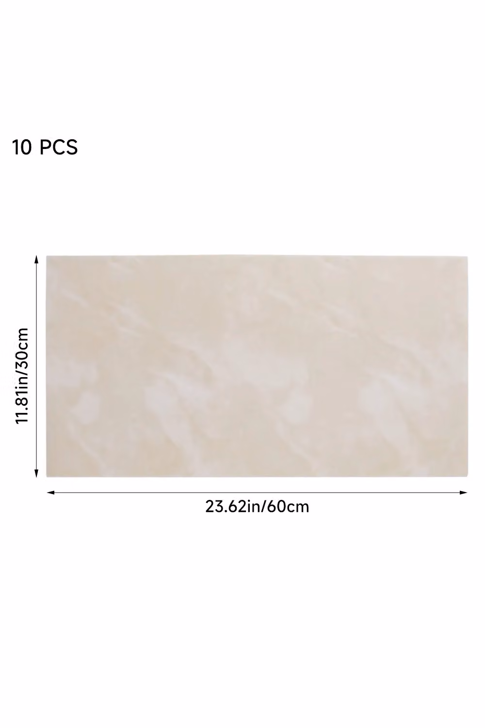 Living and Home 10pcs Yellow and Beige Marble Peel and Stick PVC Wall Tile Stickers for Bathroom, Kitchen and Living Room – 2