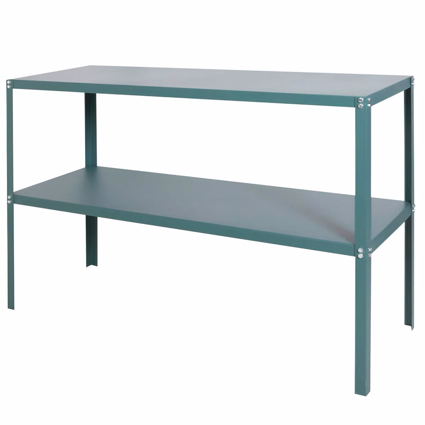 Primrose X2 Traditional 2 Tier Metal Greenhouse Staging Shelf Workbench in Green, Width: 119 cm – 1