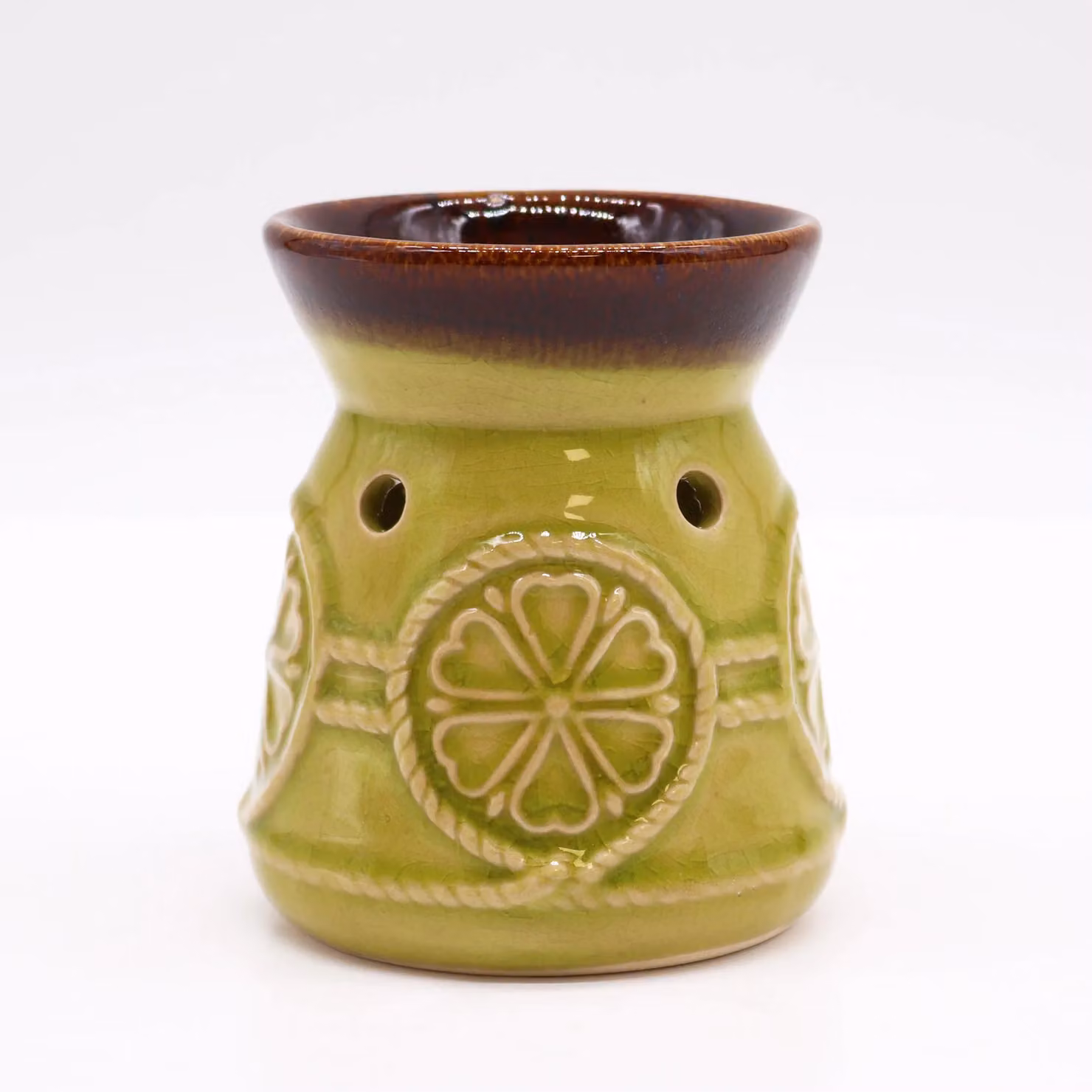 KDMD Classic Spa Tealight Oil Lamp Burner in Green Jade Stone and Ceramic – 2