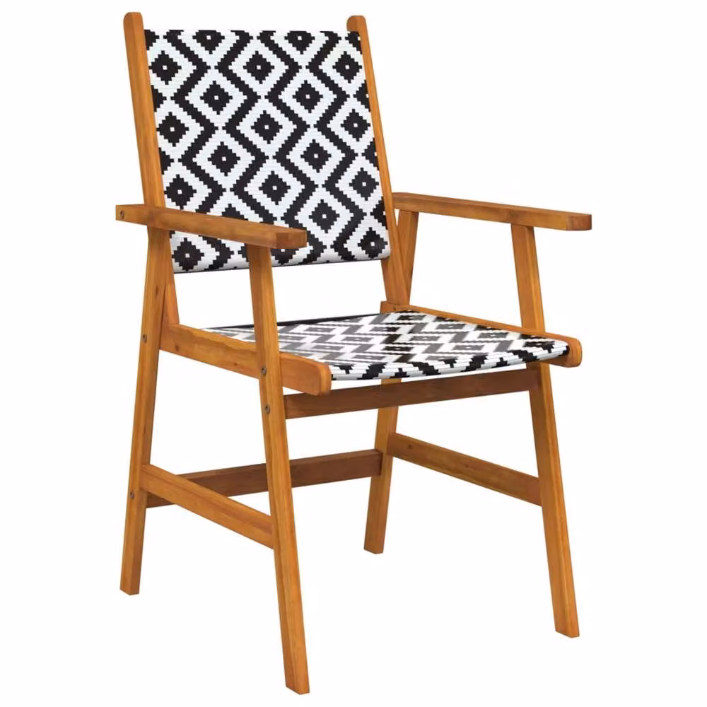 Berkfield Home Set of 2 Brown Acacia Wood Garden Chairs – 3