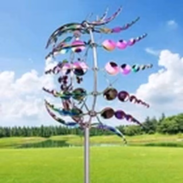 EONLION Multicolour Metal Wind Spinner Abstract Garden Ornament – 1