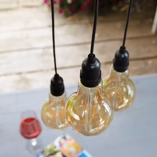 mysmartbuy Flow 3 Drop Battery Powered Pendant Light with Warm White LEDs, Black Weatherproof Hanging Lighting for Indoor and Outdoor Use – 4