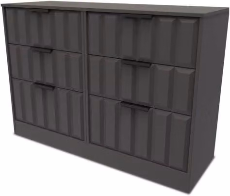 Welcome New York 6 Drawer Midi Chest of Drawers in Black Matt Metal