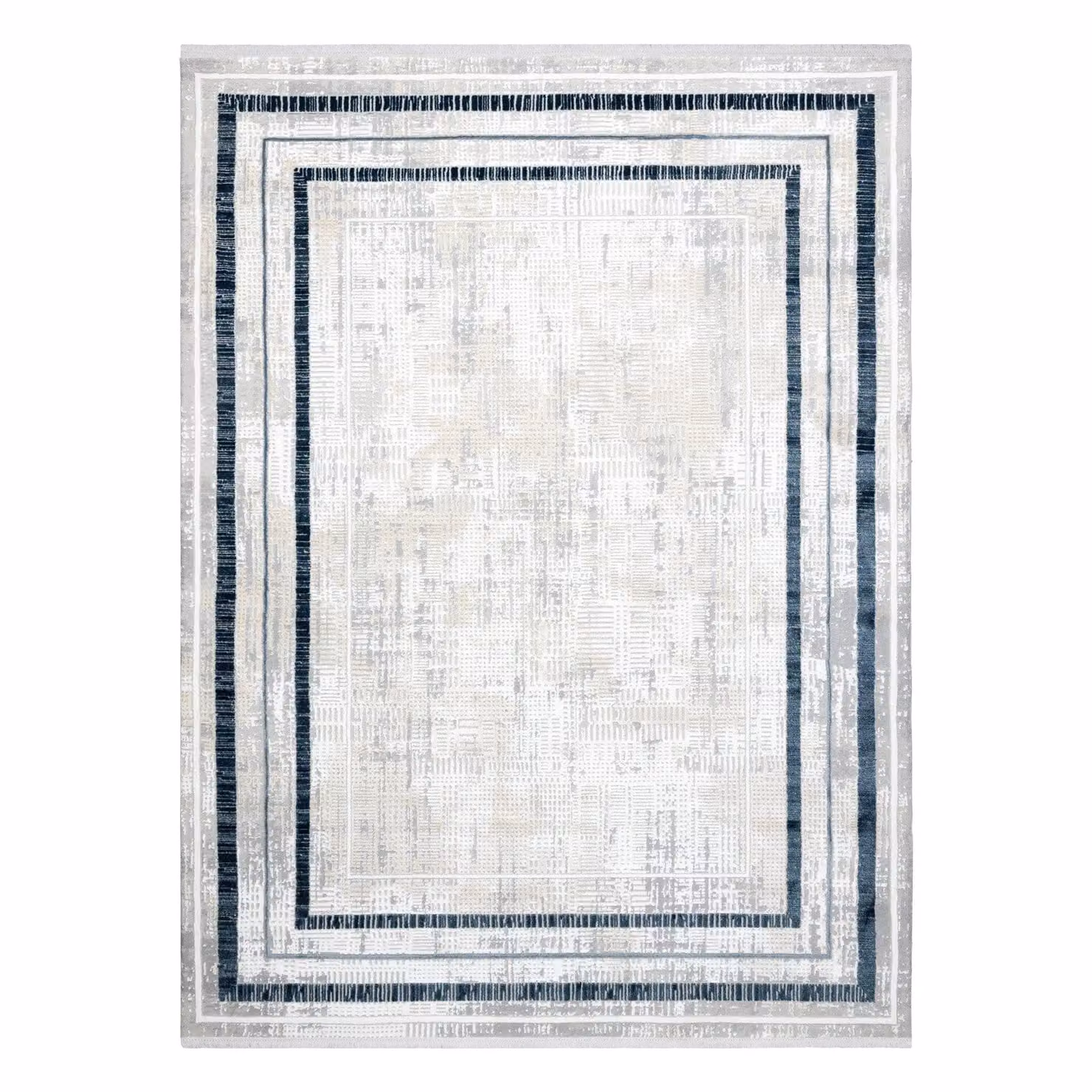 RugsX Duke Modern Yellow Rectangular Rug with High-Low Effect and Fringes, W: 140 cm, L: 190 cm