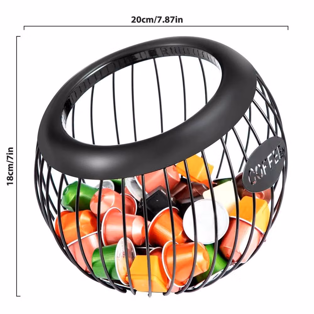 FLAVORA Black Large Capacity Coffee Pod Holder Basket Organiser – 3
