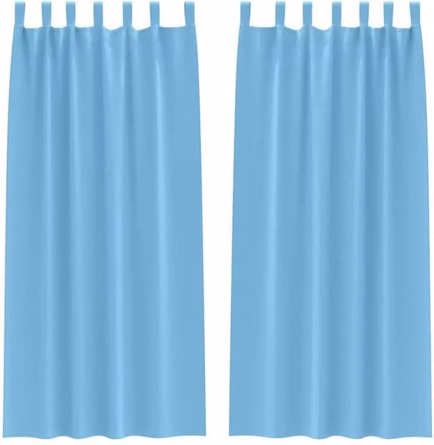 Berkfield Home Blackout Fabric Curtains, 2 Pack, Blue, H 245 x W 140 cm – 1