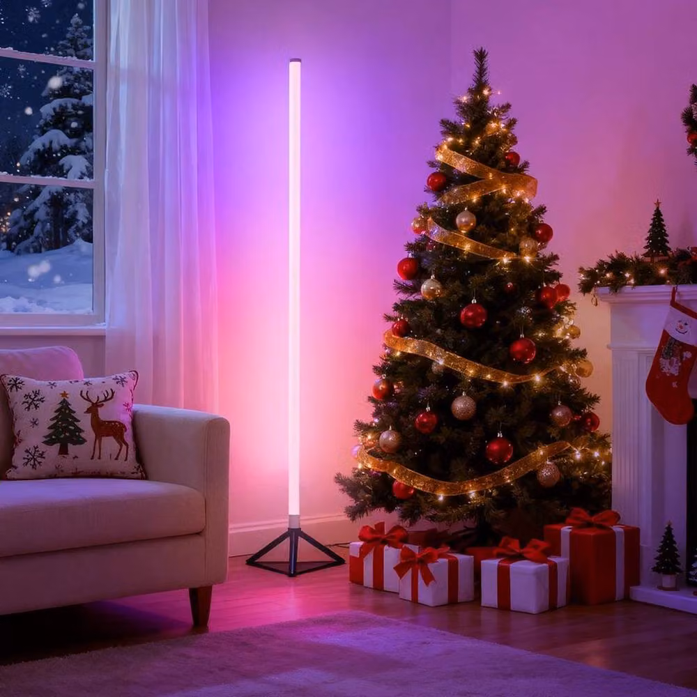 EONLION RGB LED Corner Floor Lamp in White – 3