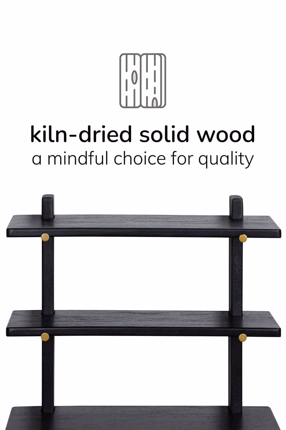 MH London 3-Tier Wall Mounted Floating Display Shelf in Black Mango Wood and Metal – 5