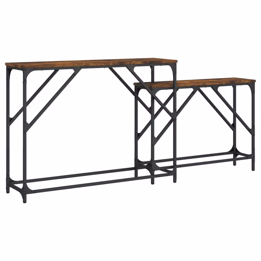 Berkfield Home Nesting Console Tables, Set of 2, Smoked Oak Brown Engineered Wood – 2