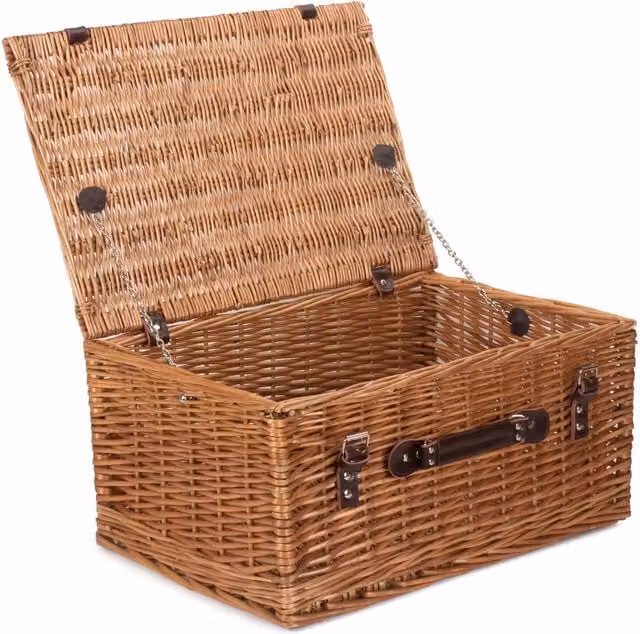 Red Hamper Double Steamed Wicker Picnic Basket in Brown, W: 51 cm – 1