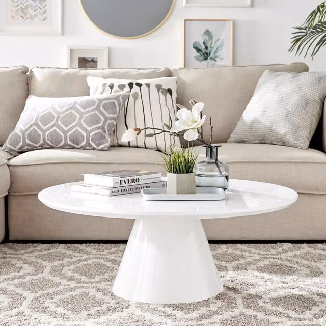 FurnitureboxUK Palma Round White Gloss Coffee Table