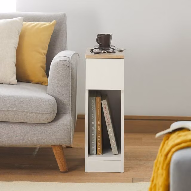SoBuy Modern White Bedside Table and Side Table