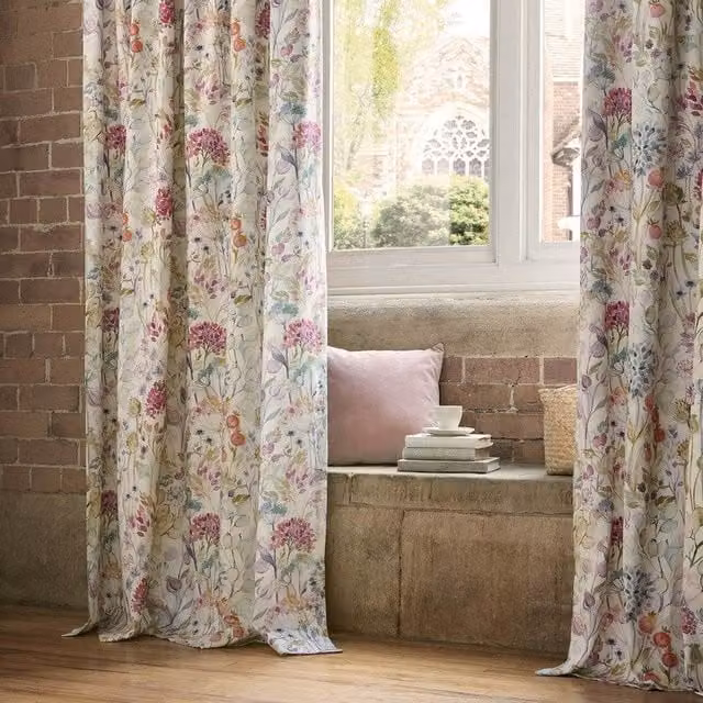 Voyage Maison Country Hedgerow Ready Made Pencil Pleat Curtains in Lotus Multicolour