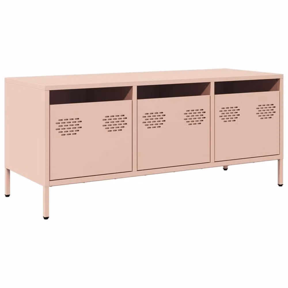 Berkfield Home Pink Modern TV Cabinet in Matt Cold-rolled Steel, W: 101.5 cm, D: 39 cm, H: 43.5 cm – 3